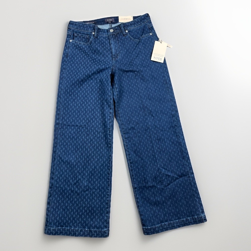 NYDJ Teresa Wide Leg Jeans Women's Size 6 Inseam 27" Indigo Mai Lift Tuck - NWT